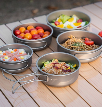 ชุดเครื่องครัวไทเทเนียมแบบซ้อนกัน 5 ชิ้น