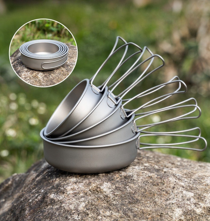 ชุดเครื่องครัวไทเทเนียมแบบซ้อนกัน 5 ชิ้น