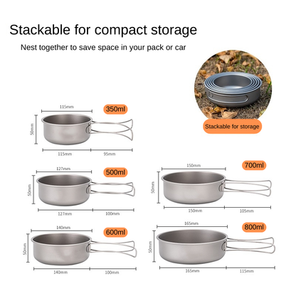 ชุดเครื่องครัวไทเทเนียมแบบซ้อนกัน 5 ชิ้น