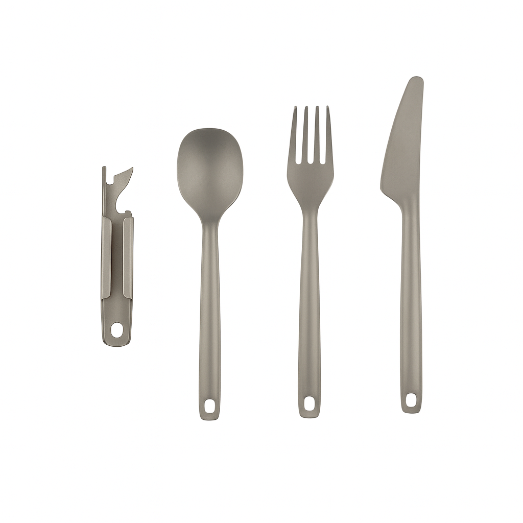 Titanium Camping Utensil Spoon & Fork & Knife Set