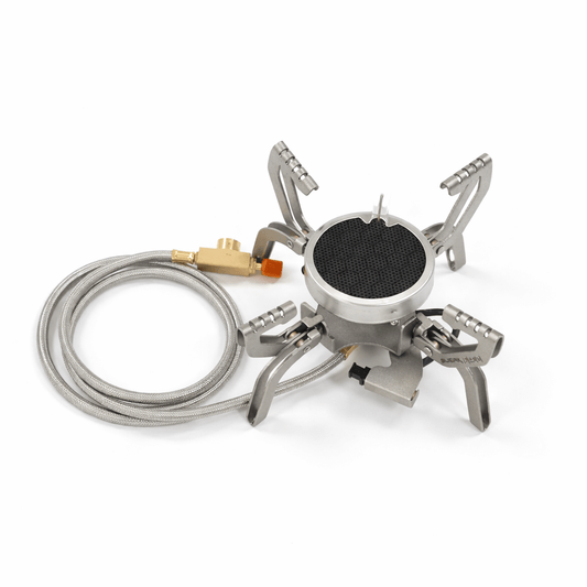 เตาแก๊สพกพา Trailtride 3800W พร้อมอะแดปเตอร์ – เตาปรุงอาหารกลางแจ้งแบบพกพา กำลังสูง สำหรับการตั้งแคมป์ในรถยนต์และการใช้งานในกรณีฉุกเฉิน