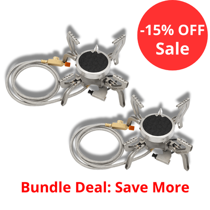 เตาแก๊สพกพา Trailtride 3800W พร้อมอะแดปเตอร์ – เตาปรุงอาหารกลางแจ้งแบบพกพา กำลังสูง สำหรับการตั้งแคมป์ในรถยนต์และการใช้งานในกรณีฉุกเฉิน