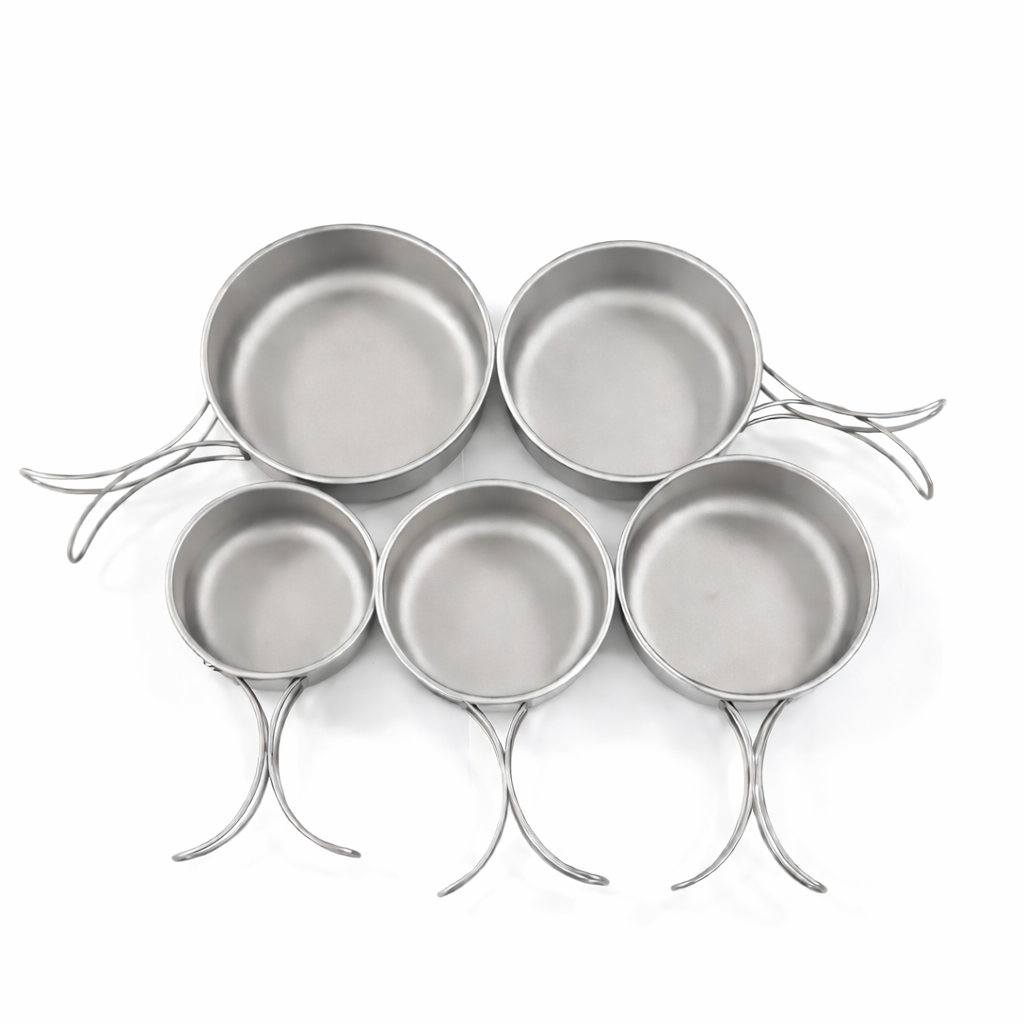 ชุดเครื่องครัวไทเทเนียมแบบซ้อนกัน 5 ชิ้น