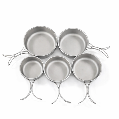 ชุดเครื่องครัวไทเทเนียมแบบซ้อนกัน 5 ชิ้น