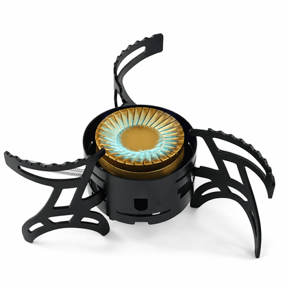 เตาแก๊สพกพา Trailtride กำลังไฟสูง 24,000 BTU - หัวเตาแบบวงแหวนคู่ทำจากทองเหลือง และดีไซน์กันลม - มาพร้อมอะแดปเตอร์แก๊สสำหรับใช้งานทั่วไป เหมาะสำหรับการตั้งแคมป์ในรถยนต์ การแบกเป้ และการเตรียมพร้อมสำหรับสถานการณ์ฉุกเฉิน