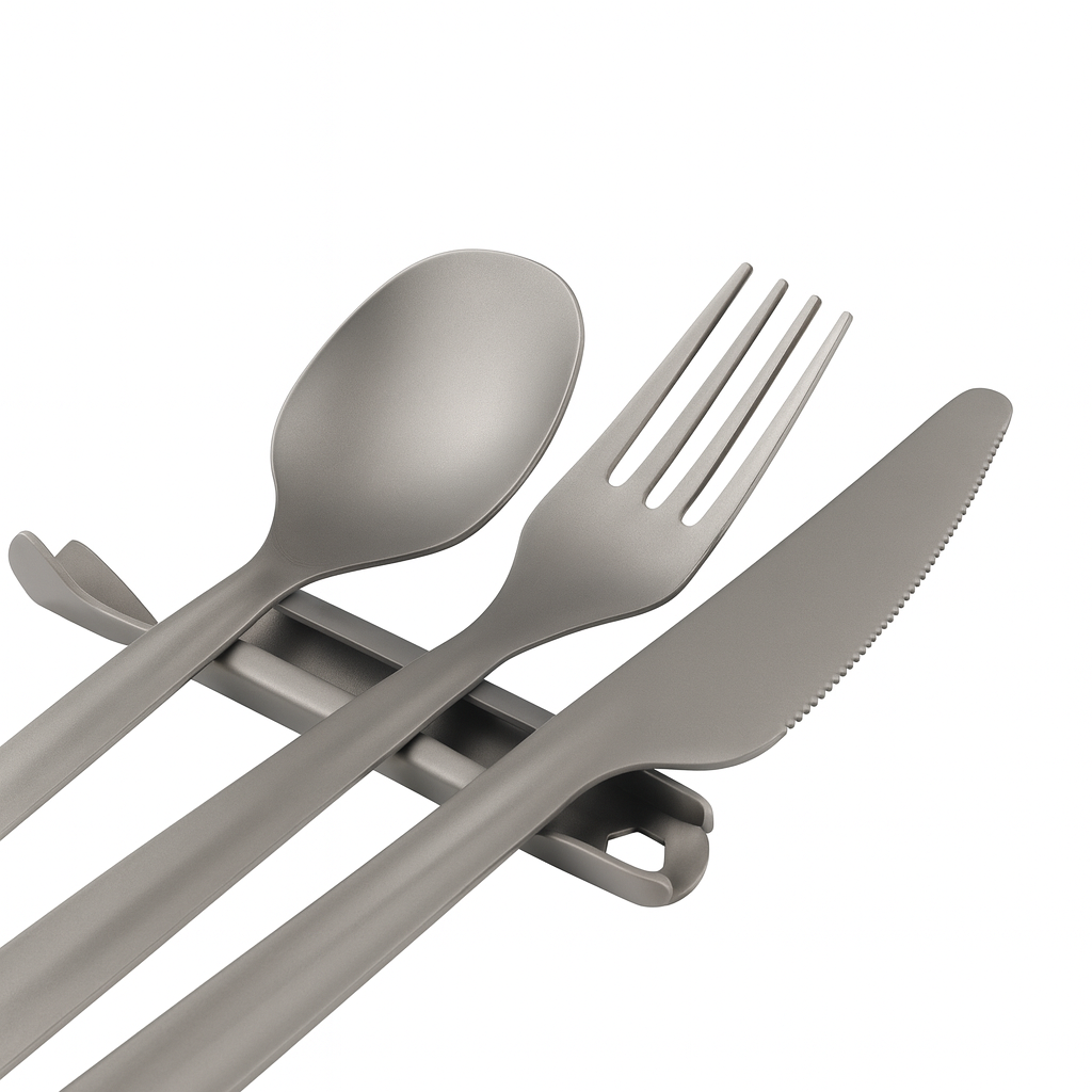 Titanium Camping Utensil Spoon & Fork & Knife Set