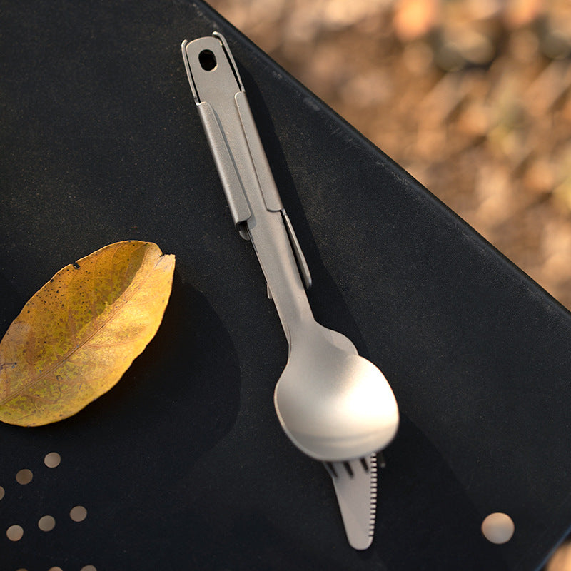 Titanium Camping Utensil Spoon & Fork & Knife Set