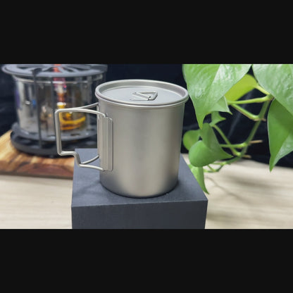 Raw Titanium Camp 300 Mug with Lid